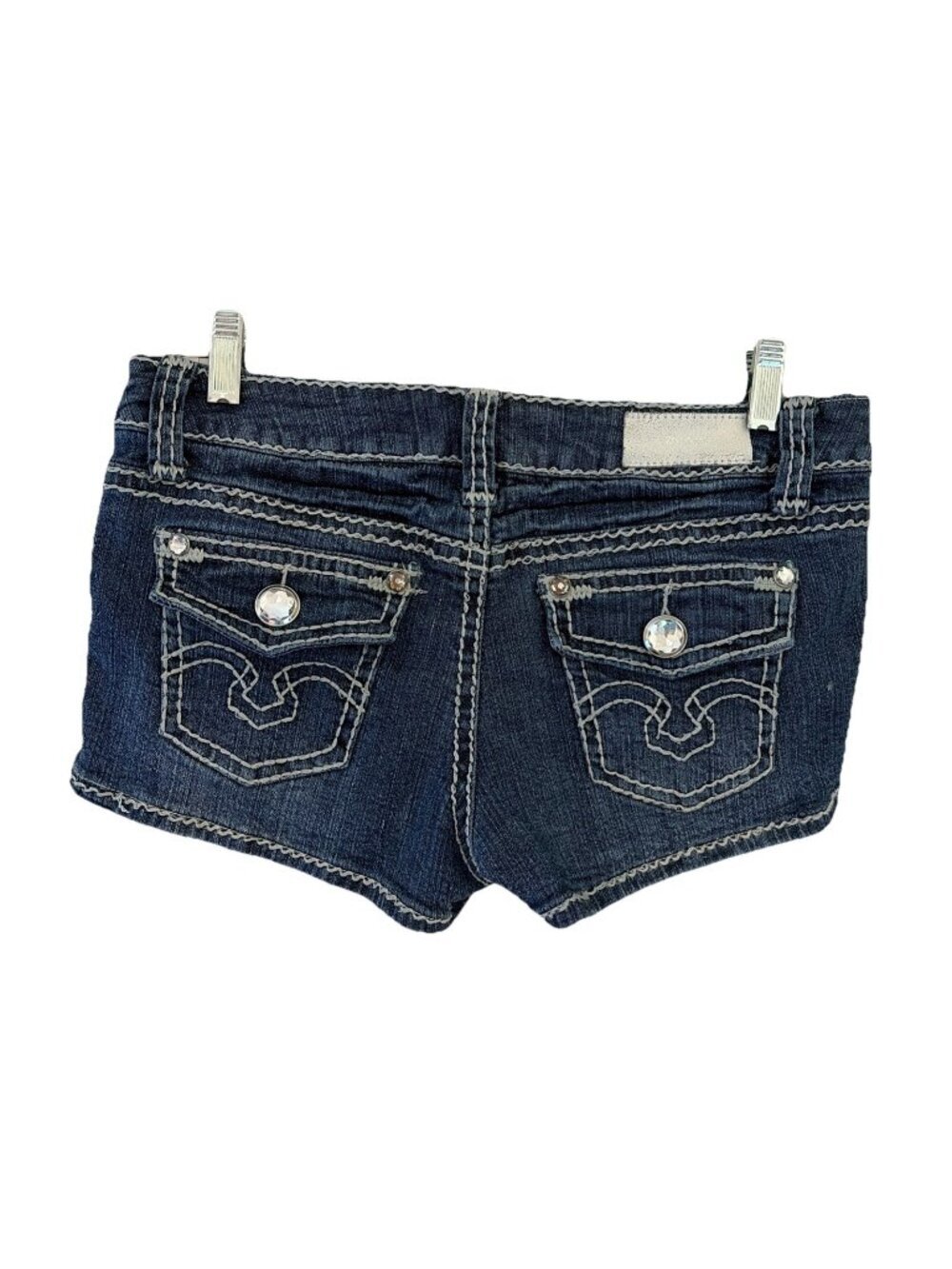 ZCO Jeans Micro Denim Shorts Women’s Size 9 Low Rise Embroidered Rhinestones